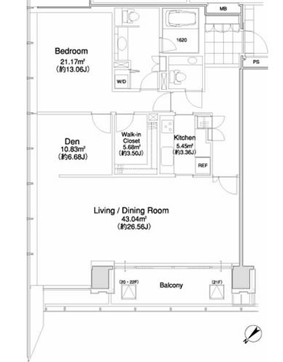 1LDKの間取りの画像