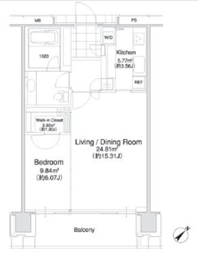 1LDKの間取りの画像