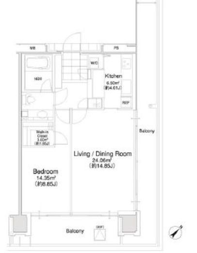 1LDKの間取りの画像