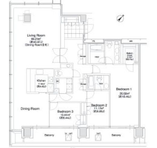3LDKの間取りの画像